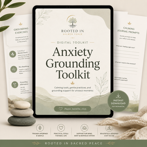 Anxiety Grounding Toolkit digital product image by Rooted In Sacred Peace